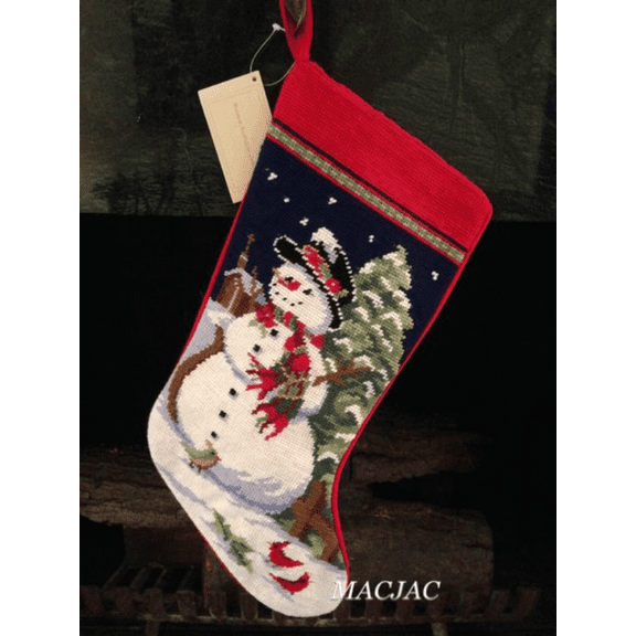 Snowman Needlepoint Christmas Stocking MACJACLLC Weight 1 lb