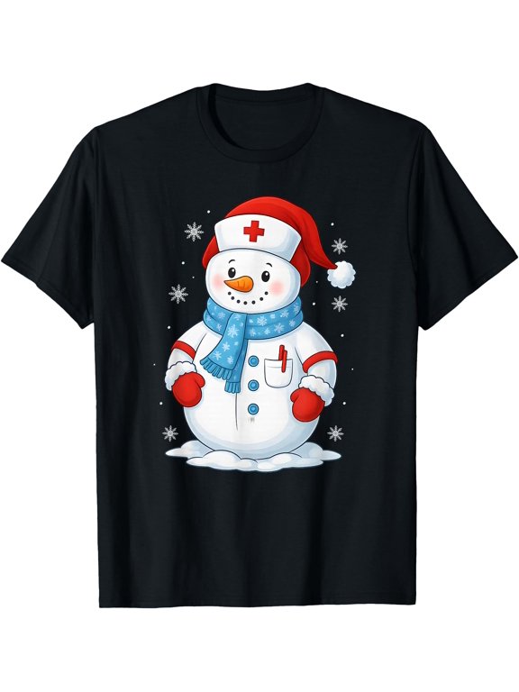 Snowman Nurse Christmas Nursing Winter Rn Lpn Cna T T-Shirt