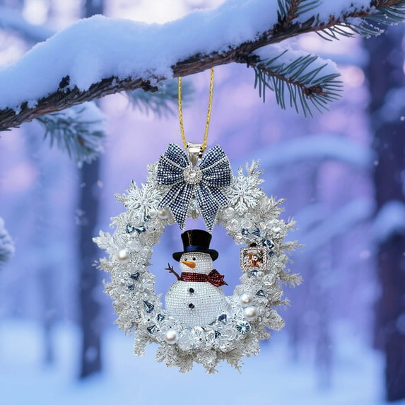 Snowman Ornament under $5! CQCYD Acrylic Snowman Christmas Pendant, Christmas Tree Hanging Decoration, Flat Snowman Ornament for Car Home, Festive Gift for Family Friends