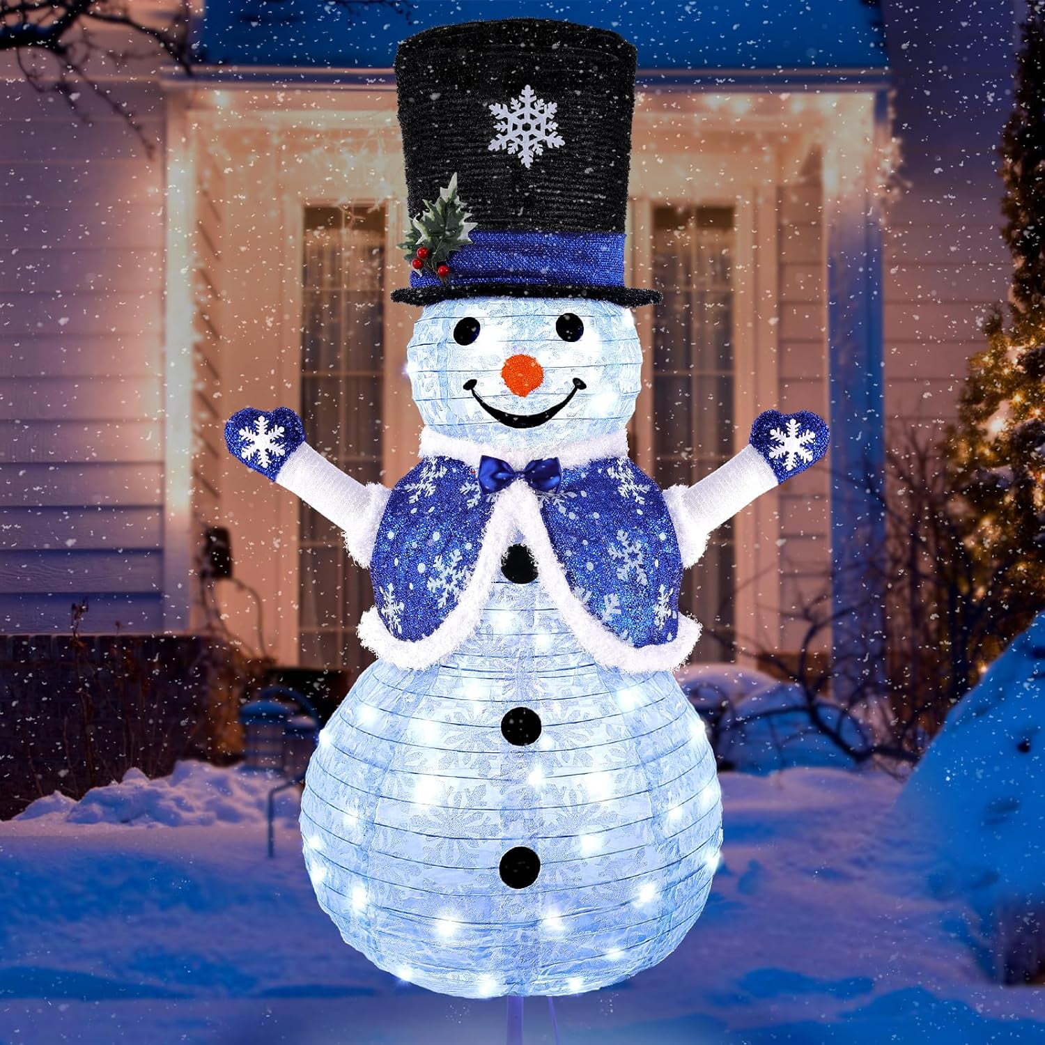 Snowman Outdoor Christmas Decorations Snowman Boy in Outfit with Top