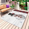 thumbnail image 1 of Snowman Outdoor Rug 5x8 Ft, Non Slip Washable Area Rug, Christmas Cardinal Birds Red Black Buffalo Plaid Patio Rugs Carpet Runner, Large Floor Mat for Indoor/Outdoor Deck Porch Camping, 1 of 8