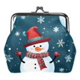 thumbnail image 1 of Snowman Premium Microfiber Coin Purse with Zinc Alloy Jaws - 4.3x4.7 in/11x12 cm Wallet for Men and Women - Stylish and Durable Design, 1 of 7