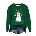 thumbnail image 1 of Snowman Print Sweatshirt for Women Casual Loose Crew Neck Long Sleeve Shirts Fashion Christmas Pullover Tops, 1 of 2