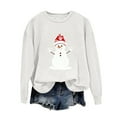 thumbnail image 1 of Snowman Print Sweatshirt for Women Casual Loose Crew Neck Long Sleeve Shirts Fashion Christmas Pullover Tops, 1 of 2