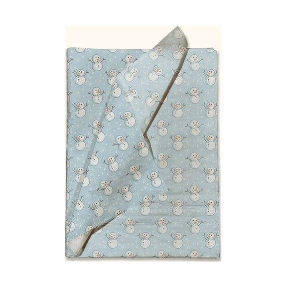 Snowman Printed Tissue Paper - Decorative Tissue for Decoupage -Holiday Tissue Paper - Winter Tissue Paper | 24 Sheets 20" x 30"