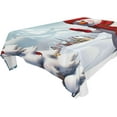 thumbnail image 1 of Snowman Rectangle Tablecloth Waterproof Polyester Table Clothative Stain Resistant & Wrinkle Resistant Washable Table Cover for Dining Table/Party/Camping 60x120 Inch Decor Gift, 1 of 7