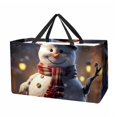 thumbnail image 1 of Snowman Reusable Foldable Large Capacity Oxford Cloth Storage Basket Shopping Bag Laundry Basket, 1 of 7