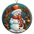 thumbnail image 1 of Snowman with Scarf Christmas Ornament - Festive Holiday Decor - 2.8" Round - Gold String Included - UV Printed Design - Choose from Over 140 Designs - BMCO0403, 1 of 6