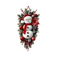 thumbnail image 1 of Snowman Shaped Wall Hanging with Artificial Pine Cones Berries Decorative Ornaments for Indoor Outdoor Holiday Use, 1 of 5