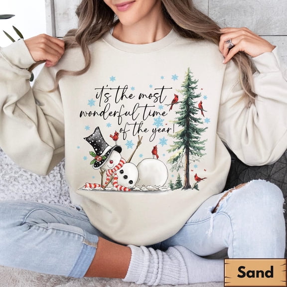 Snowman Shirt, Christmas Sweatshirt, It's The Most Wonderful Time Of The Year, Christmas Shirt, Christmas Shirt Gift