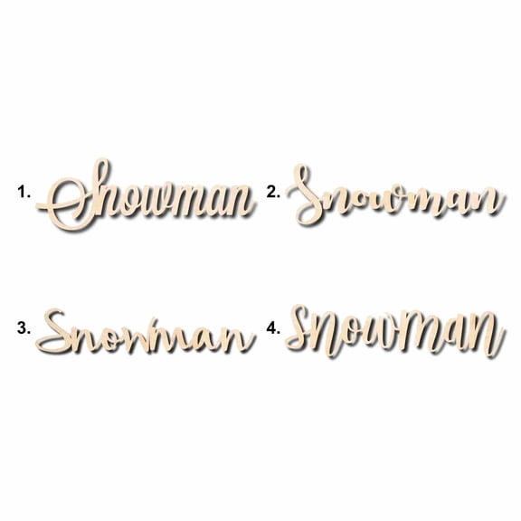 Snowman Sign Unfinished Wood Cutout Home Decor DIY Option 1- 12" Wide / 1/4"