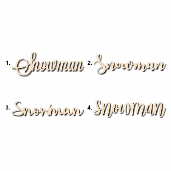 Snowman Sign Unfinished Wood Cutout Home Decor DIY Option 3- 16" Wide / 1/8"