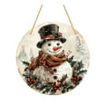 thumbnail image 1 of Snowman Sign Winter Christmas Metal Sign For Outdoor Outside Porch Snowflakes Wreath Wall Decoration 12 Inch Cute Car Things Stained Glass Window Panels Apartment Christmas Decorations Set Miniature, 1 of 3