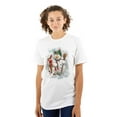 thumbnail image 1 of Snowman Sledding Winter Wonderland Women's Graphic T Shirt Tees Brisco Brands S, 1 of 5