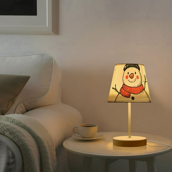 Snowman Snow Desk Lamp 3 Color Modes LED Table Lamp Nightstand Reading Light for Bedroom Living Room
