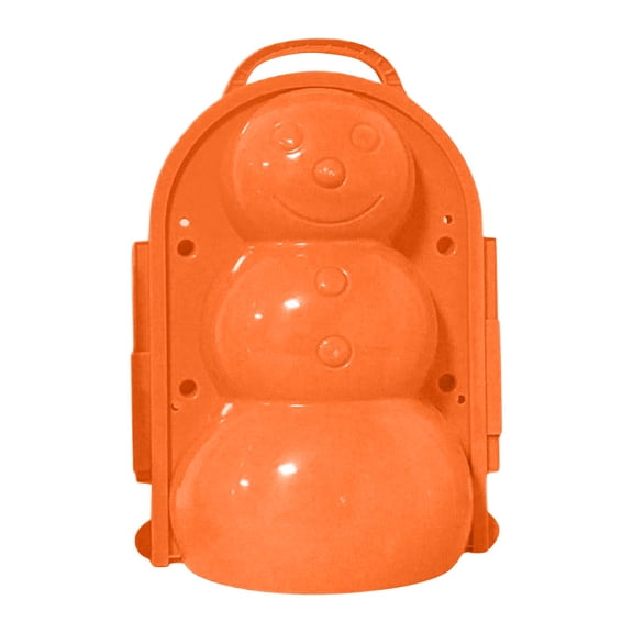 Snowman Snow Mold Winter Snowball Maker Play Sets 10 Inch Durable Outdoor Snow Forming Tool for All Ages Youngs Backyard Winter Snow Play Orange 1 Pack
