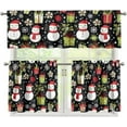 thumbnail image 1 of Snowman Snowflake 3 Piece Kitchen Curtains Washable Kitchen Curtains Valance and Tiers Set Rod Pocket Cafe Curtains 36 Inch Length for Kitchen Living Room Bathroom Decor, 1 of 5