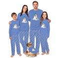 thumbnail image 1 of Snowman Soccer Matching Family Christmas Pajamas With Dog, Blue Soccer Holiday PJs, Plus Sizes, With Pockets, 1 of 7