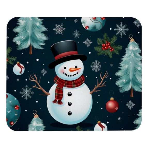 Snowman Square Desk Mat Mouse Mat Mouse Pad, 8.3x9.8 Inch, Non-Slip Rubber Bottom, Printed, Suitable for Office and Gaming