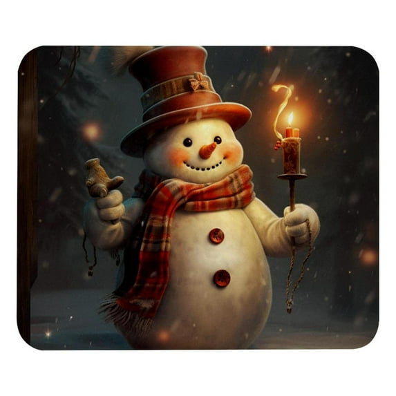 Snowman Square Desk Pad Mouse Mat Gaming Mousepad, 8.3x9.8 Inch, Non-Slip Rubber Bottom, Printed, Suitable for Office and Gaming