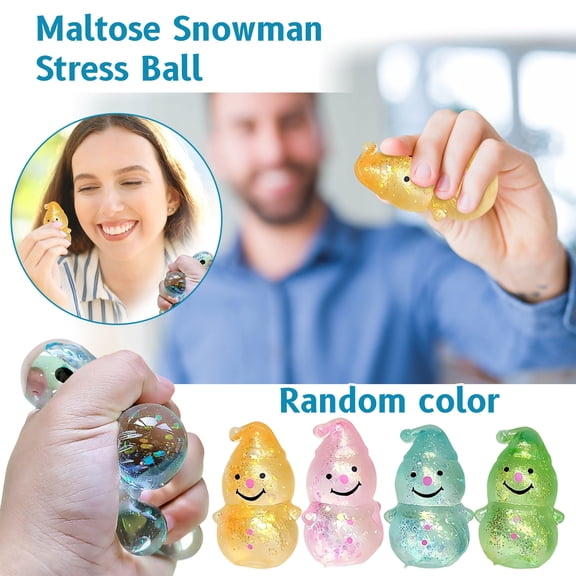 Snowman Squishy Mystery Box,Cute Maltose Sensory Fidget for Stress Relief,Soft Squeeze Stress Ball,Quiet Stimming Tool for Adult Anxiety Winter Fun and Holiday Relaxation