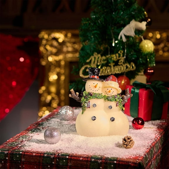 Snowman Statue Lighted LED Battery Operated Indoor Christmas Decor