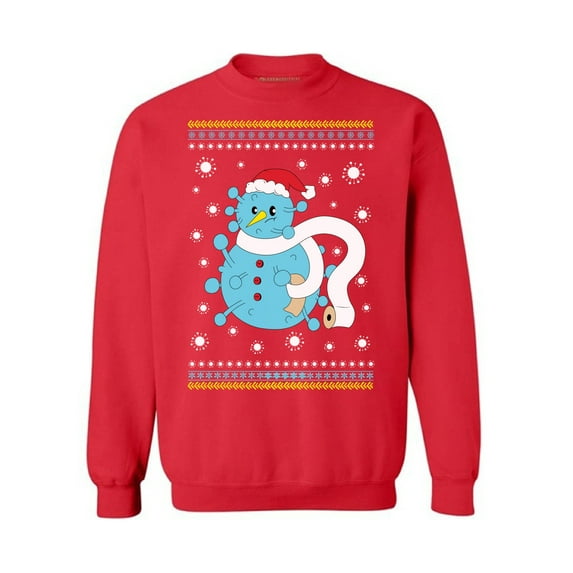 Snowman Sweater New Year Christmas Party Top Xmas Gifts Happy Holidays Unisex Sweater Xmas 2020 Outfit Toilet Paper Sweater for Men Christmas Sweatshirt for Women Merry Christmas Sweater