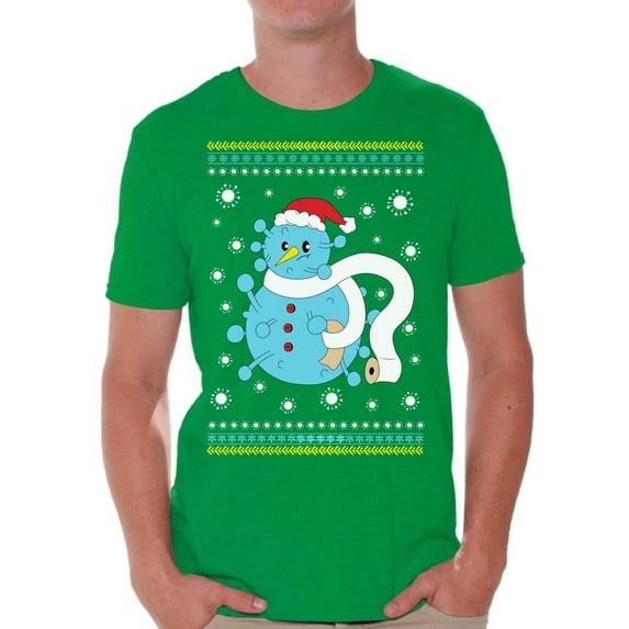 Snowman T Shirts Happy Holidays Shirt for Men Christmas Party Top Xmas Gifts Xmas 2020 Outfit Toilet Paper Shirt for Men Christmas Tee for Him Merry Christmas T-Shirt