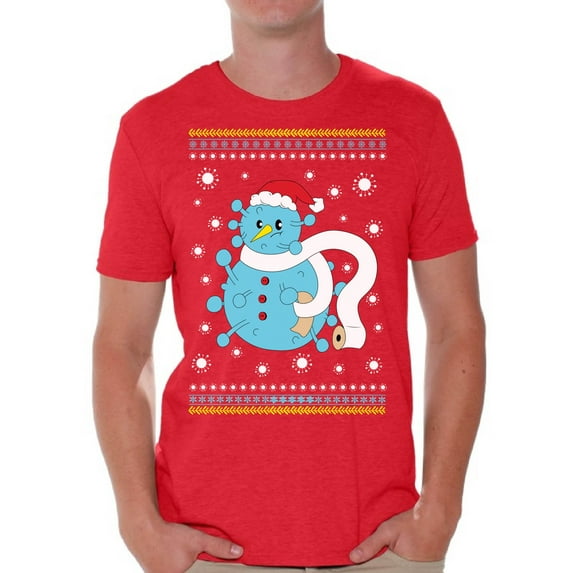 Snowman T Shirts Happy Holidays Shirt for Men Christmas Party Top Xmas Gifts Xmas 2020 Outfit Toilet Paper Shirt for Men Christmas Tee for Him Merry Christmas T-Shirt