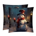 thumbnail image 1 of Snowman Throw Pillow Inserts Set Covers of 2 Decorative Velvet Throw Pillows with Unique Patterns - 16x16, 18x18, 20x20 Inches for Home Decor and Gifts, 1 of 6