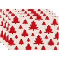 thumbnail image 1 of Snowman Trees Christmas Placemats, 12x18 Inch Seasonal Winter Xmas Holiday Washable Table Mats Set of 4, Thanksgiving Party Kitchen Dining Decoration (Christmas Day -10, 12‘’x18‘’), 1 of 4