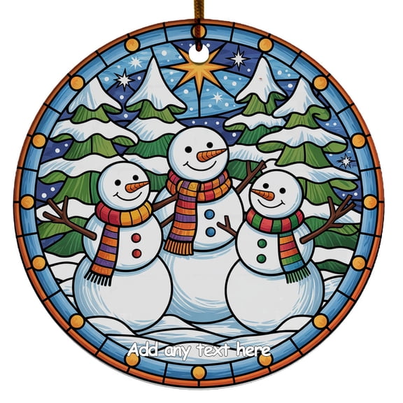 Snowman Trio Ceramic Ornament Personalized Ornament Gift for Family, Friends, Boy & Girl, Christmas 2025 Tree Keepsake