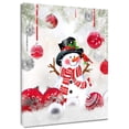 thumbnail image 1 of Snowman Wall Art White Christmas Red Shiny Silver Lantern Ball Wall Art Falling Snowflakes Romantic Festival Painting Art Framed Wall Art for Living Room Bedroom Bathroom Home Decor, 8x10 Inches, 1 of 5