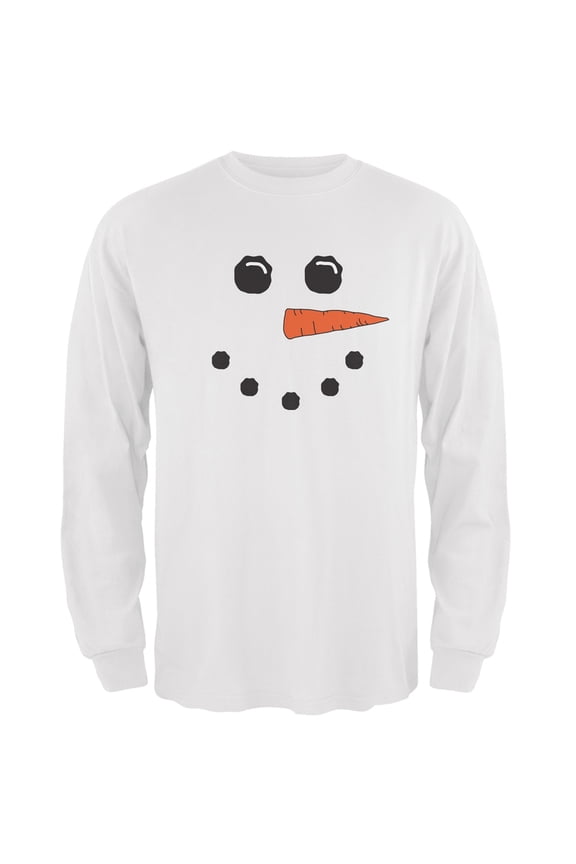 Snowman White Adult Long Sleeve T-Shirt - Large