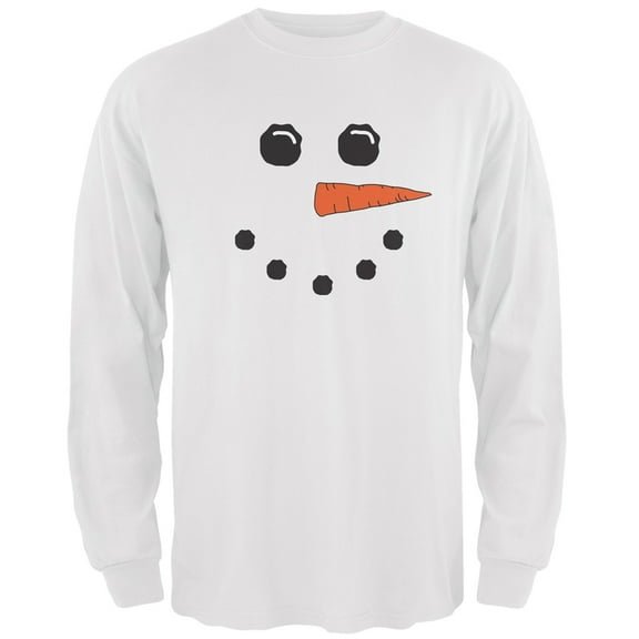 Snowman White Adult Long Sleeve T-Shirt - X-Large