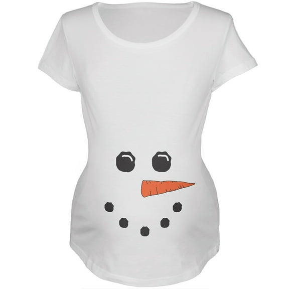 Snowman White Womens Soft Maternity T-Shirt - 2X-Large