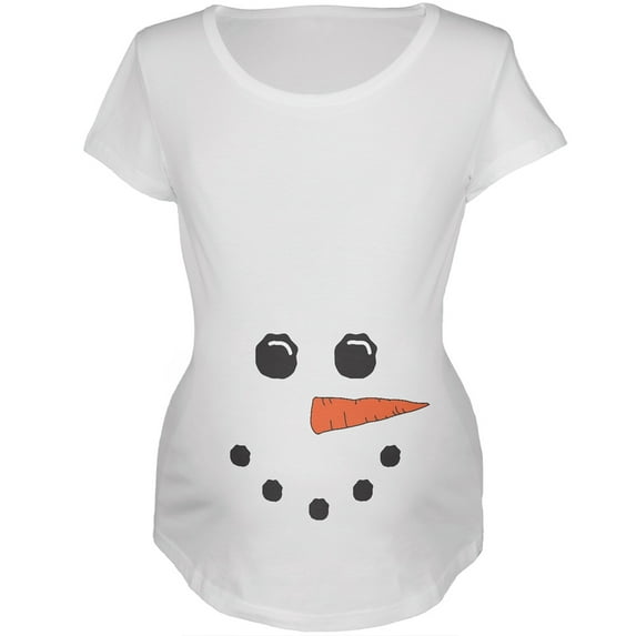 Snowman White Womens Soft Maternity T-Shirt - Medium