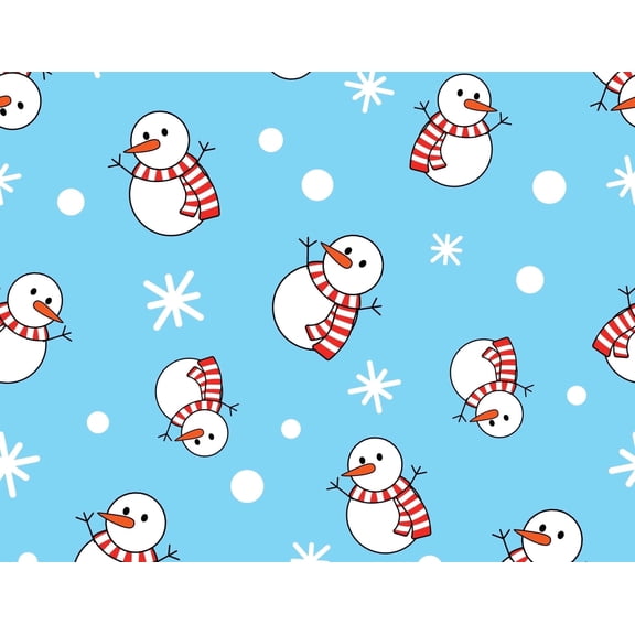 Snowman Winter Christmas Pattern Edible Icing Image Cake Topper, by Tnct.