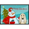 thumbnail image 1 of Snowman With Afghan Hound Indoor & Outdoor Mat- 24 x 36 in., 1 of 1