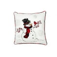 thumbnail image 1 of Snowman With Caroler Hat and Softy Tufted Snow Embroidered Christmas Pillow, 18 by 18-Inch, 1 of 3