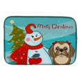 thumbnail image 1 of Snowman With Chocolate Brown Shih Tzu Dish Drying Mat, 1 of 1