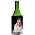 thumbnail image 1 of Snowman With Golden Retriever Wine Bottle   Hugger - 24 oz., 1 of 1