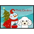 thumbnail image 1 of Snowman With White Poodle Indoor & Outdoor Mat- 24 x 36 in., 1 of 1