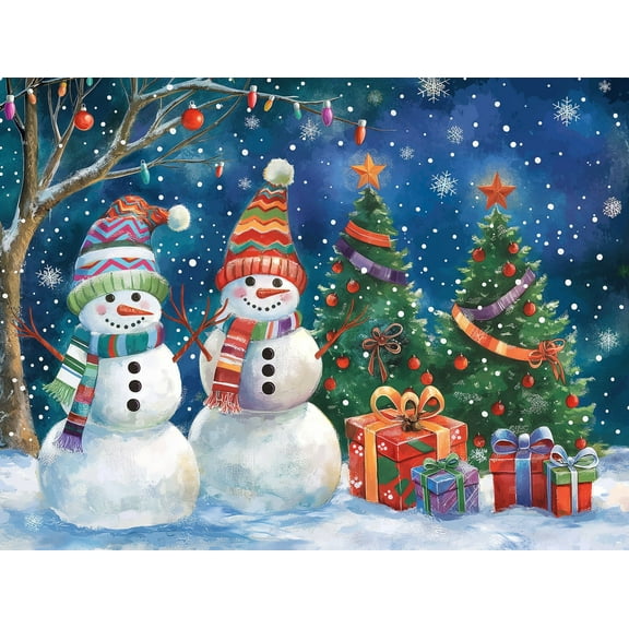 Snowman Wonderland Painting - Kids' paint by numbers craft kit