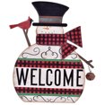 thumbnail image 1 of Snowman Wood Down Home Holiday Porch Sitter Indoor Outdoor Decor, 1 of 1