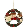 thumbnail image 1 of Snowman Wreath Christmas Decoration - 12.2 Inch Grapevine Wreath with Cute Snowman and Pine Leaves Winter Decoration for Front Door Home Wall Window Fireplace, 1 of 5