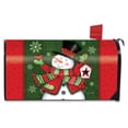 thumbnail image 1 of Snowman and Birdhouse Winter Magnetic Mailbox Cover Snowflakes Standard, 1 of 5