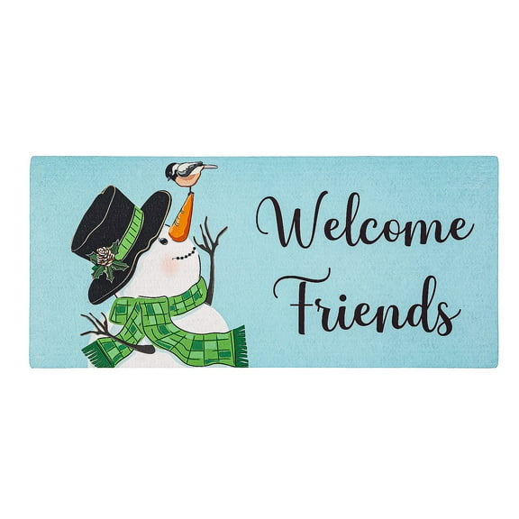 Snowman and Chickadee Sassafras Switch Mat