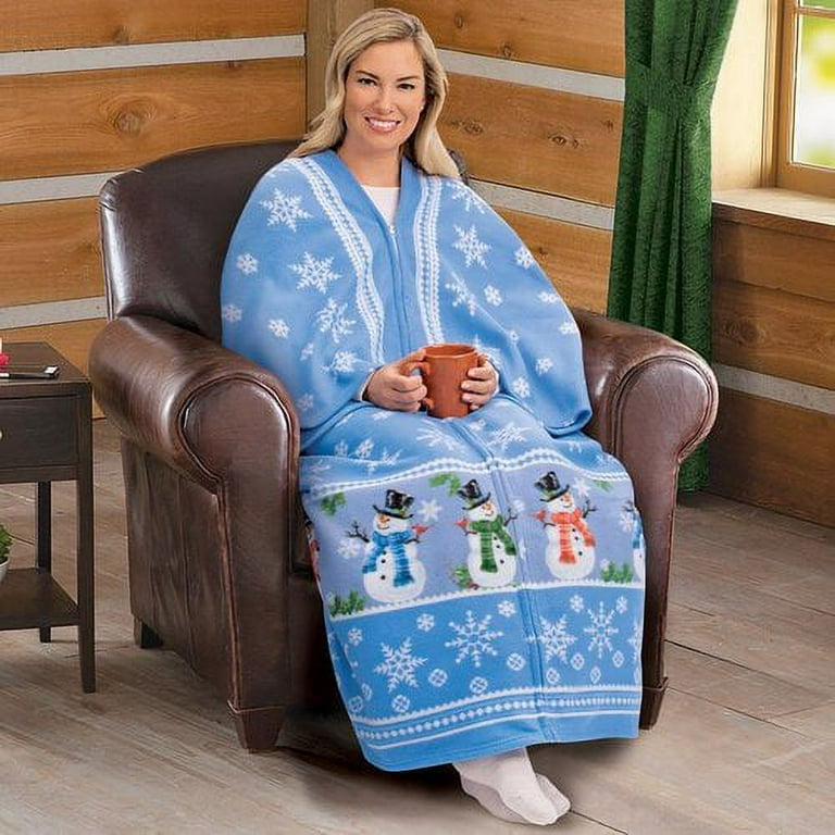 Snowman and Snowflake Soft Fleece Blanket Cuddle Wrap Walmart