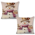 thumbnail image 1 of Snowman gift winterlinen throw pillowcase decoration pillowcase gifting preferred 24x24 inch cushion cover 2 sets sofa pillowcase sofa bedroom living room car, 1 of 8